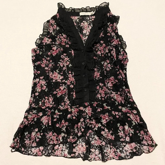 Costa Blanca Floral Top Womens Size Large - Picture 1 of 15